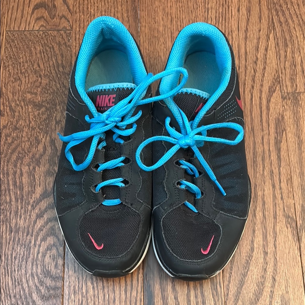 Nike Black and Blue Sneakers with Turquoise Accents